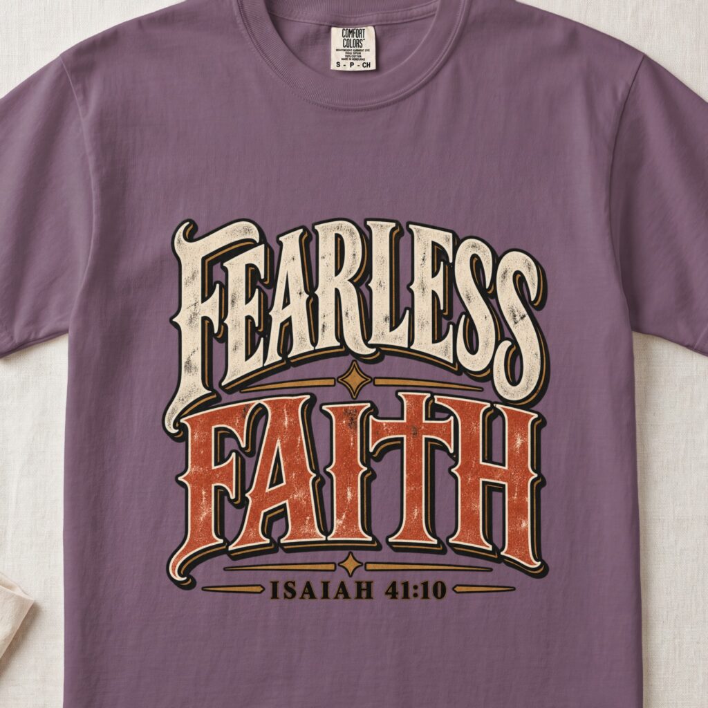 Fearless Faith T-Shirt, Vintage Isaiah 41:10 Christian Shirt, Retro Western Scripture Tee, Faith Over Fear Religious Graphic Tee, Bible