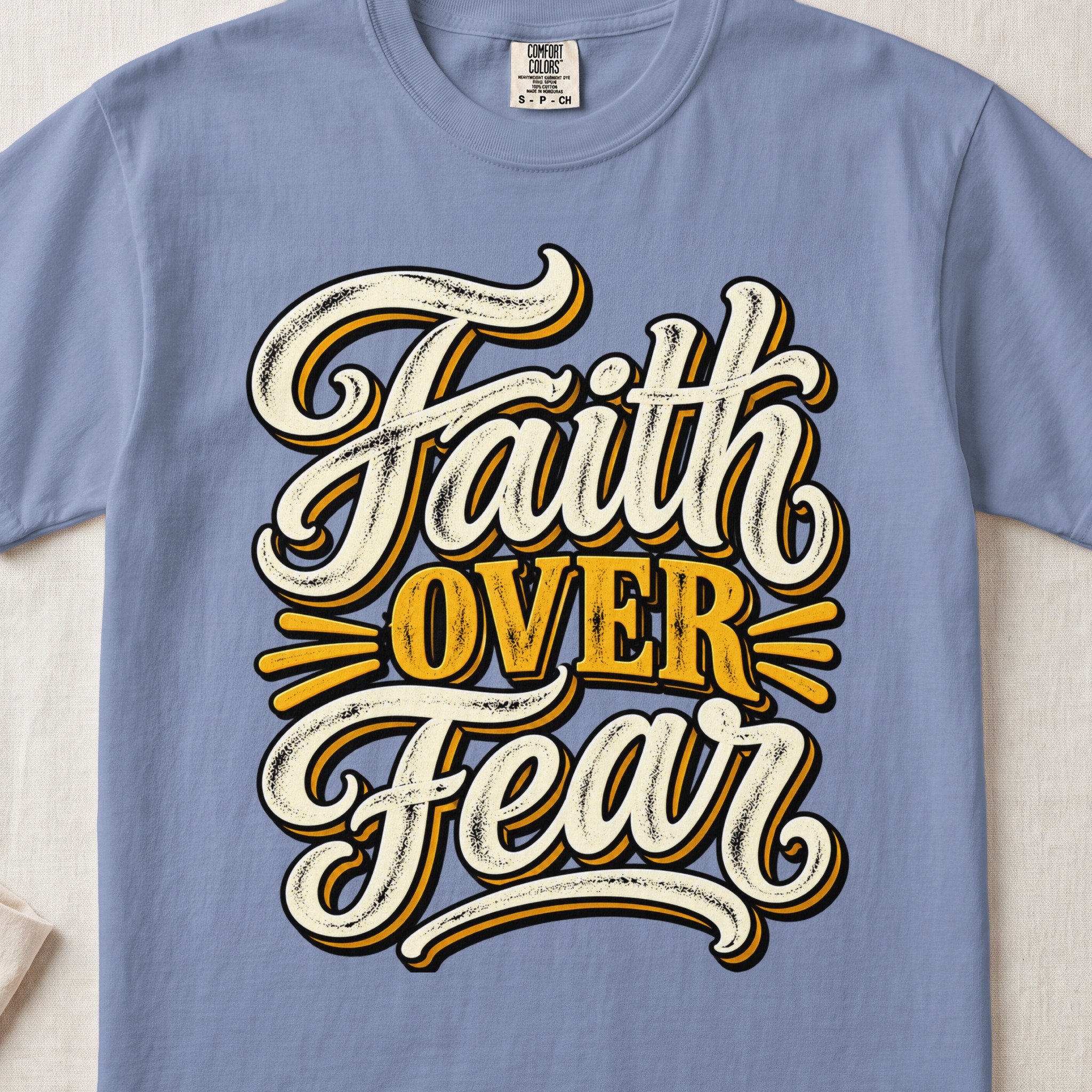 Faith Over Fear T-Shirt, Retro Christian Tee, Vintage Religious Shirt, Motivational Faith Graphic Tee, Inspirational Church Gift for Her - View 6 Faith Over Fear T-Shirt, Retro Christian Tee, Vintage Religious Shirt, Motivational Faith Graphic Tee, Inspirational Church Gift for Her - View 6