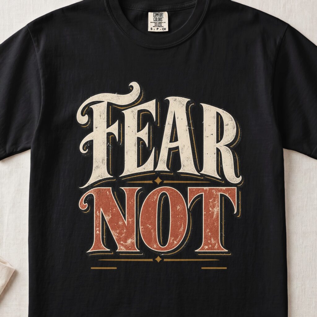 Fear Not Christian T-Shirt, Vintage Isaiah 41 10 Bible Verse Tee, Western Faith Graphic Shirt, Retro Religious Apparel, Gift for Him Her