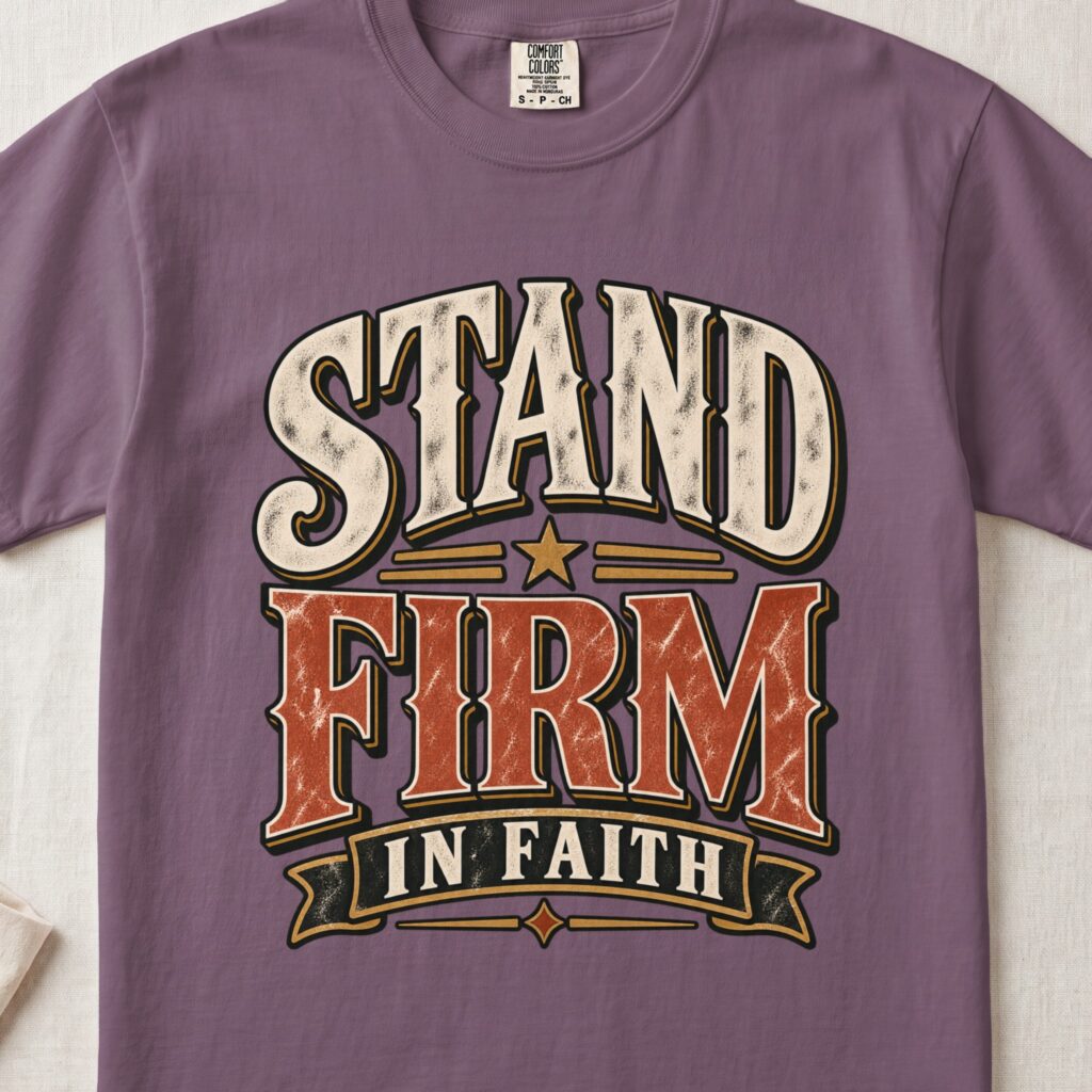 Stand Firm In Faith T-Shirt, Vintage Christian Western Shirt, Retro Bible Verse Tee, Distressed Faith Apparel, Country Religious Gift