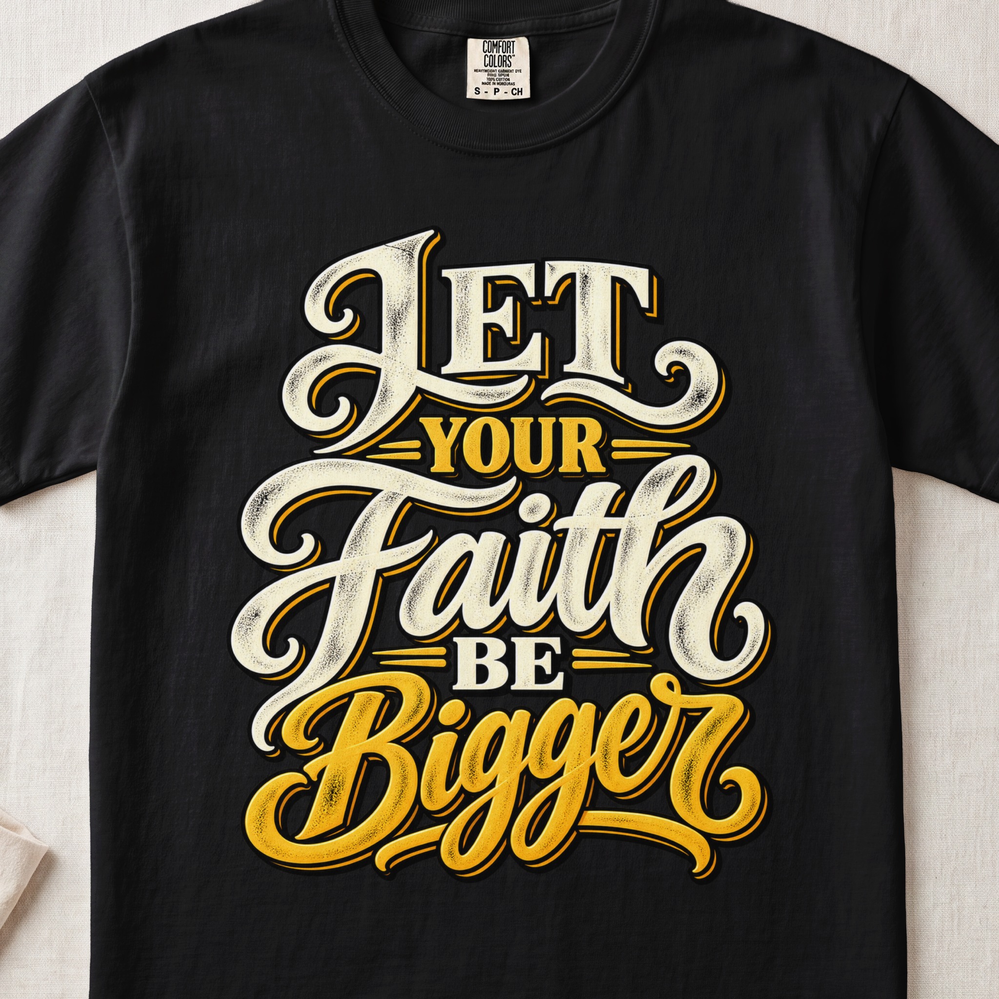 Faith Shirt Retro Christian T-Shirt Let Your Faith Be Bigger Graphic Tee Inspirational Religious Top Vintage Faith Tee Church Group Gift - View 2 Faith Shirt Retro Christian T-Shirt Let Your Faith Be Bigger Graphic Tee Inspirational Religious Top Vintage Faith Tee Church Group Gift - View 2
