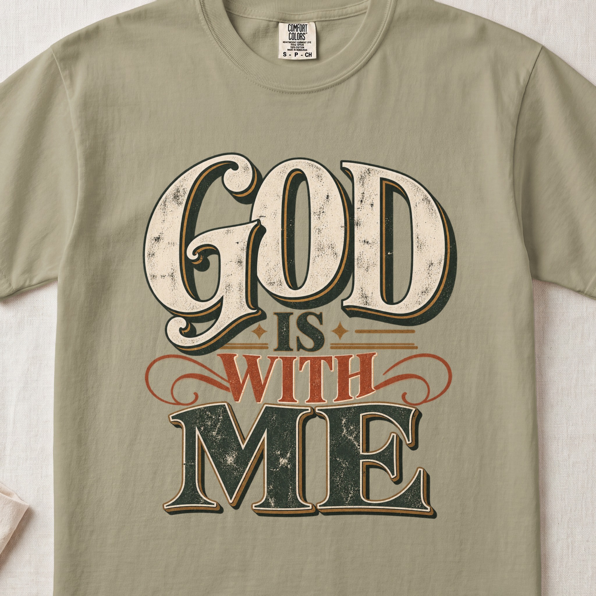 God Is With Me T-Shirt, Retro Christian Faith Shirt, Vintage Religious Graphic Tee, Western Worship Outfit, Inspirational Bible Faith Gift - View 7 God Is With Me T-Shirt, Retro Christian Faith Shirt, Vintage Religious Graphic Tee, Western Worship Outfit, Inspirational Bible Faith Gift - View 7