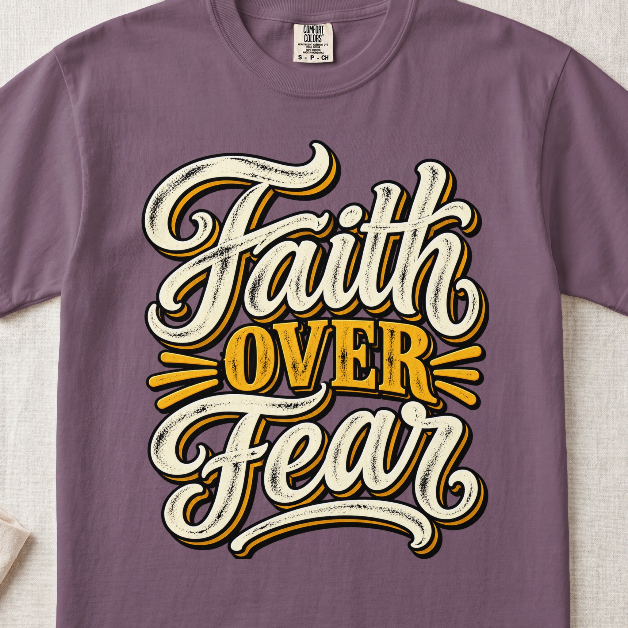 Faith Over Fear T-Shirt, Retro Christian Tee, Vintage Religious Shirt, Motivational Faith Graphic Tee, Inspirational Church Gift for Her Faith Over Fear T-Shirt, Retro Christian Tee, Vintage Religious Shirt, Motivational Faith Graphic Tee, Inspirational Church Gift for Her