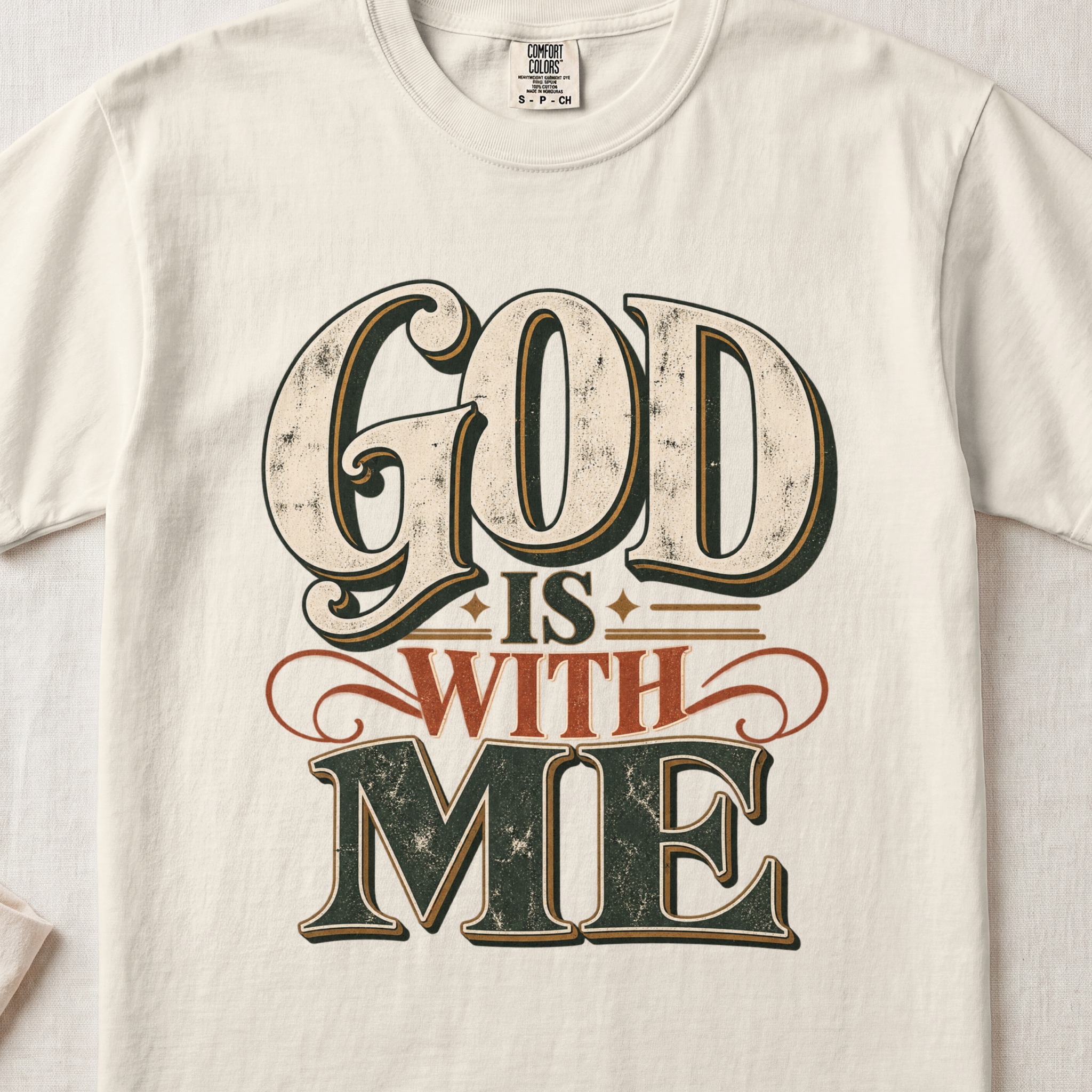 God Is With Me T-Shirt, Retro Christian Faith Shirt, Vintage Religious Graphic Tee, Western Worship Outfit, Inspirational Bible Faith Gift - View 8 God Is With Me T-Shirt, Retro Christian Faith Shirt, Vintage Religious Graphic Tee, Western Worship Outfit, Inspirational Bible Faith Gift - View 8