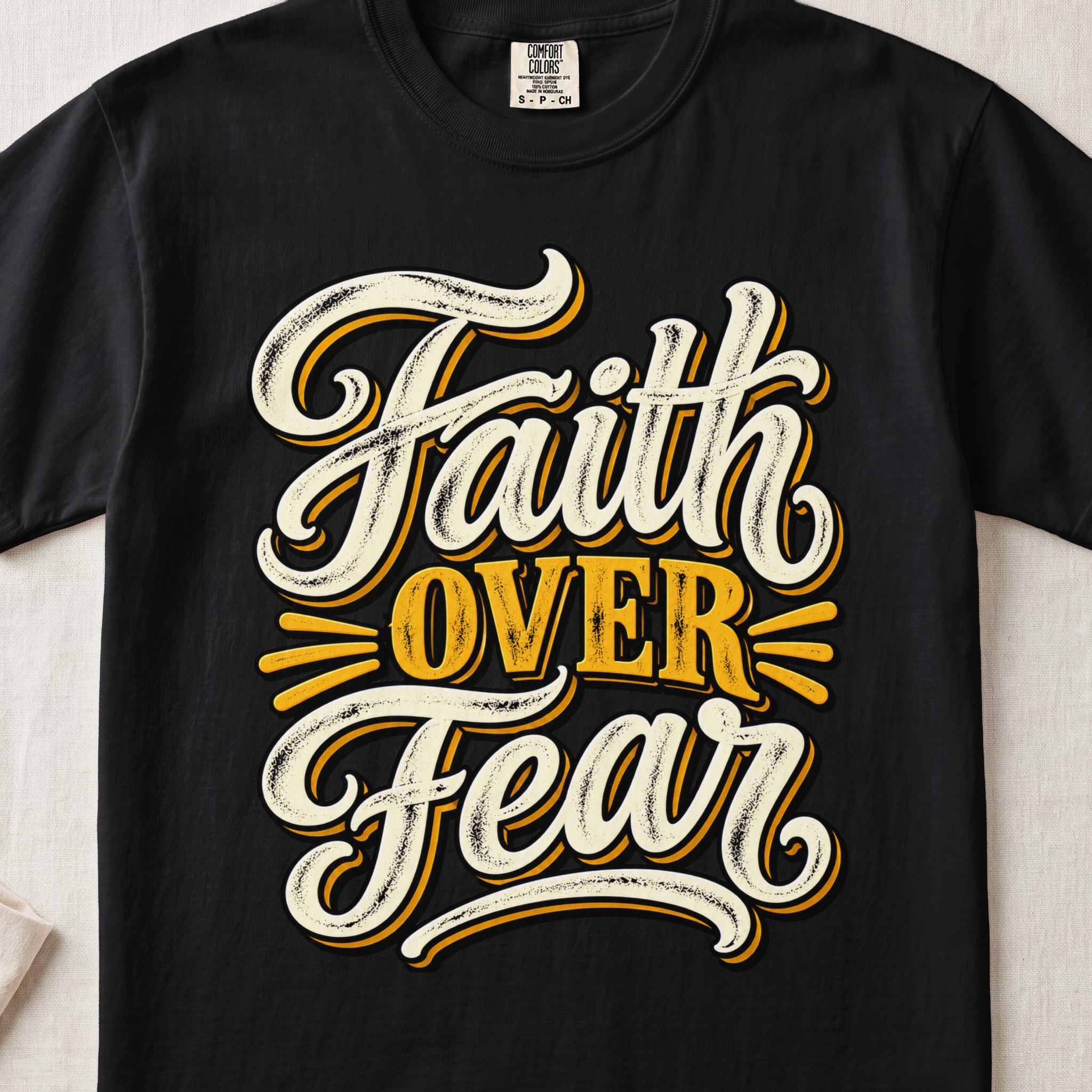 Faith Over Fear T-Shirt, Retro Christian Tee, Vintage Religious Shirt, Motivational Faith Graphic Tee, Inspirational Church Gift for Her - View 2 Faith Over Fear T-Shirt, Retro Christian Tee, Vintage Religious Shirt, Motivational Faith Graphic Tee, Inspirational Church Gift for Her - View 2