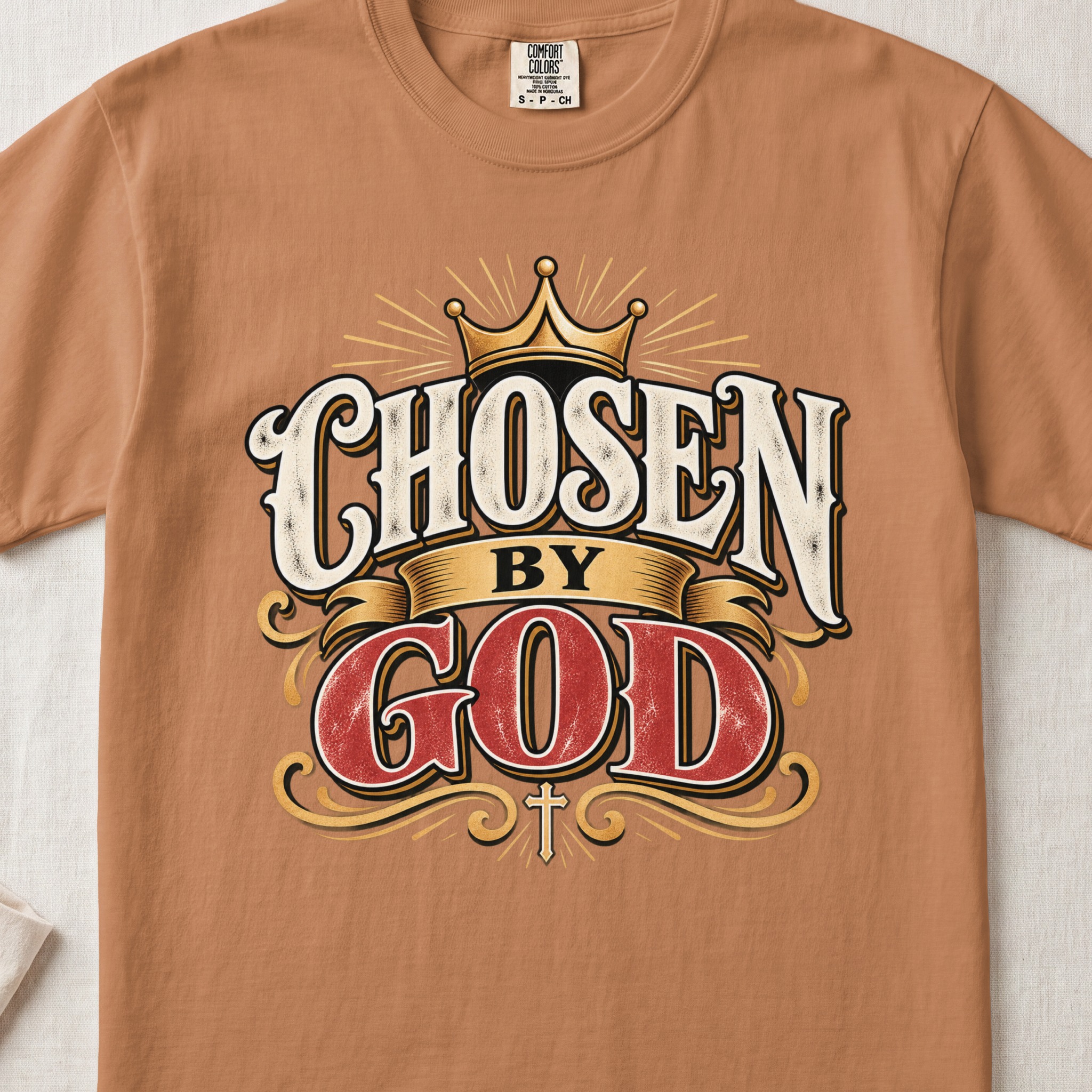 Chosen By God T-Shirt Vintage Christian Shirt Faith Graphic Tee Religious Crown Jesus Top Inspirational Worship Pastor Gift Gospel Apparel - View 5 Chosen By God T-Shirt Vintage Christian Shirt Faith Graphic Tee Religious Crown Jesus Top Inspirational Worship Pastor Gift Gospel Apparel - View 5
