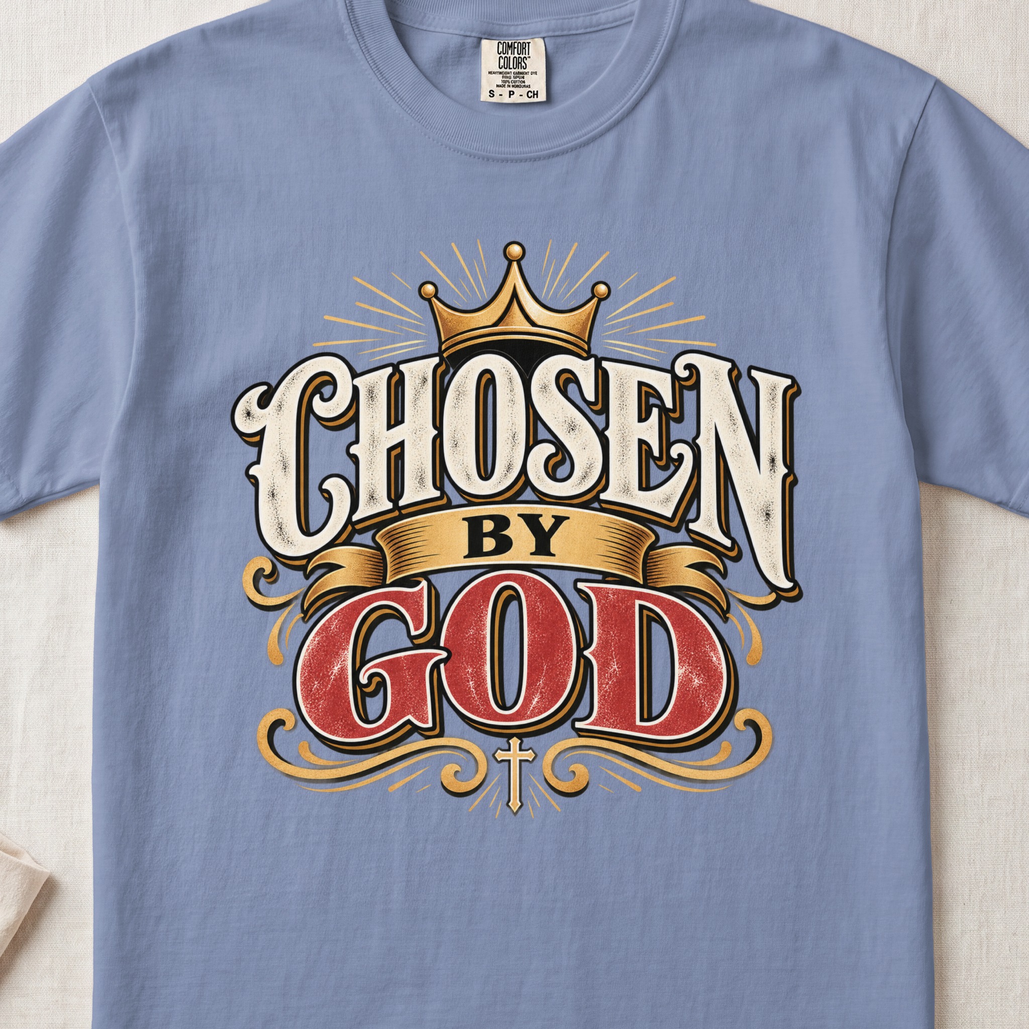 Chosen By God T-Shirt Vintage Christian Shirt Faith Graphic Tee Religious Crown Jesus Top Inspirational Worship Pastor Gift Gospel Apparel - View 6 Chosen By God T-Shirt Vintage Christian Shirt Faith Graphic Tee Religious Crown Jesus Top Inspirational Worship Pastor Gift Gospel Apparel - View 6