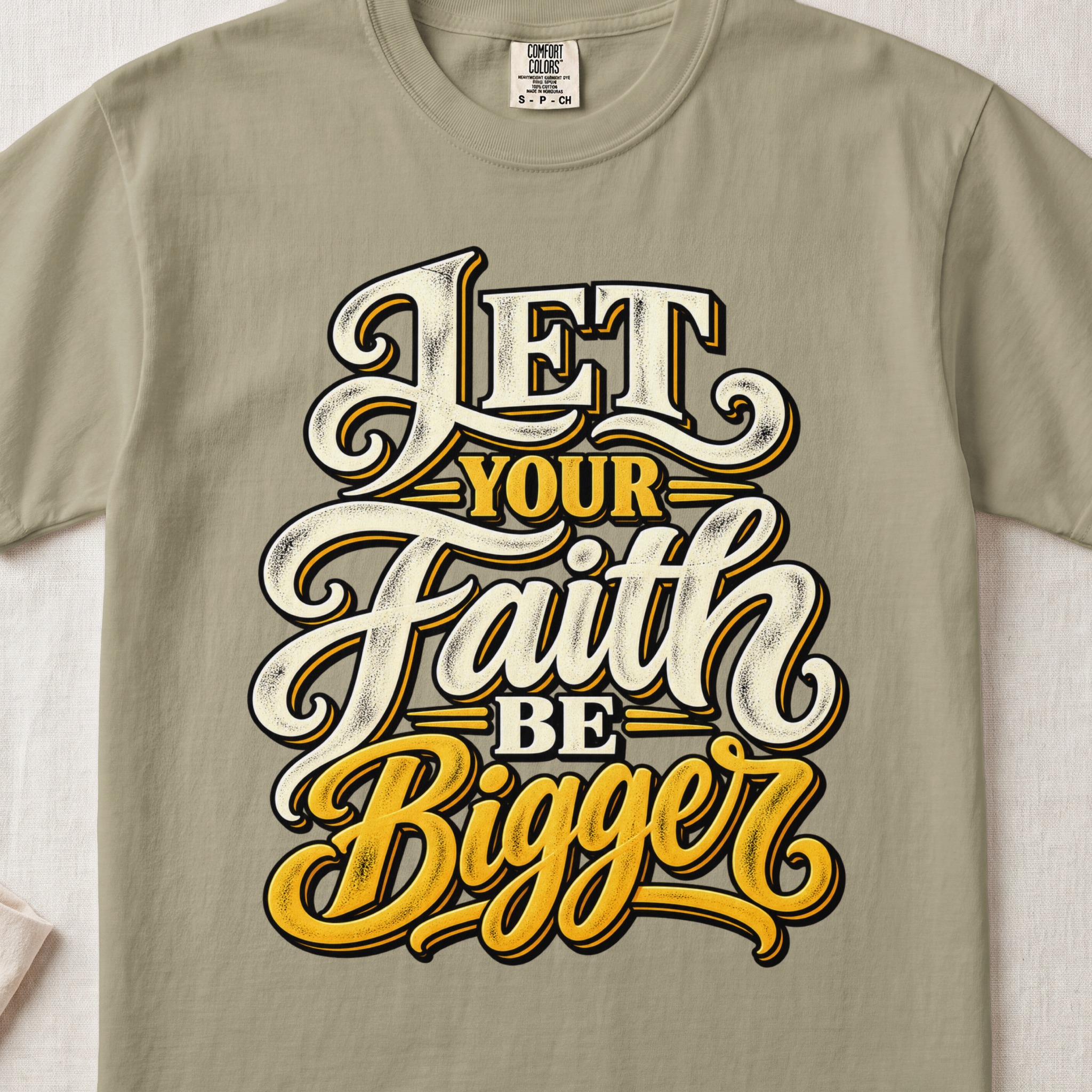 Faith Shirt Retro Christian T-Shirt Let Your Faith Be Bigger Graphic Tee Inspirational Religious Top Vintage Faith Tee Church Group Gift - View 7 Faith Shirt Retro Christian T-Shirt Let Your Faith Be Bigger Graphic Tee Inspirational Religious Top Vintage Faith Tee Church Group Gift - View 7