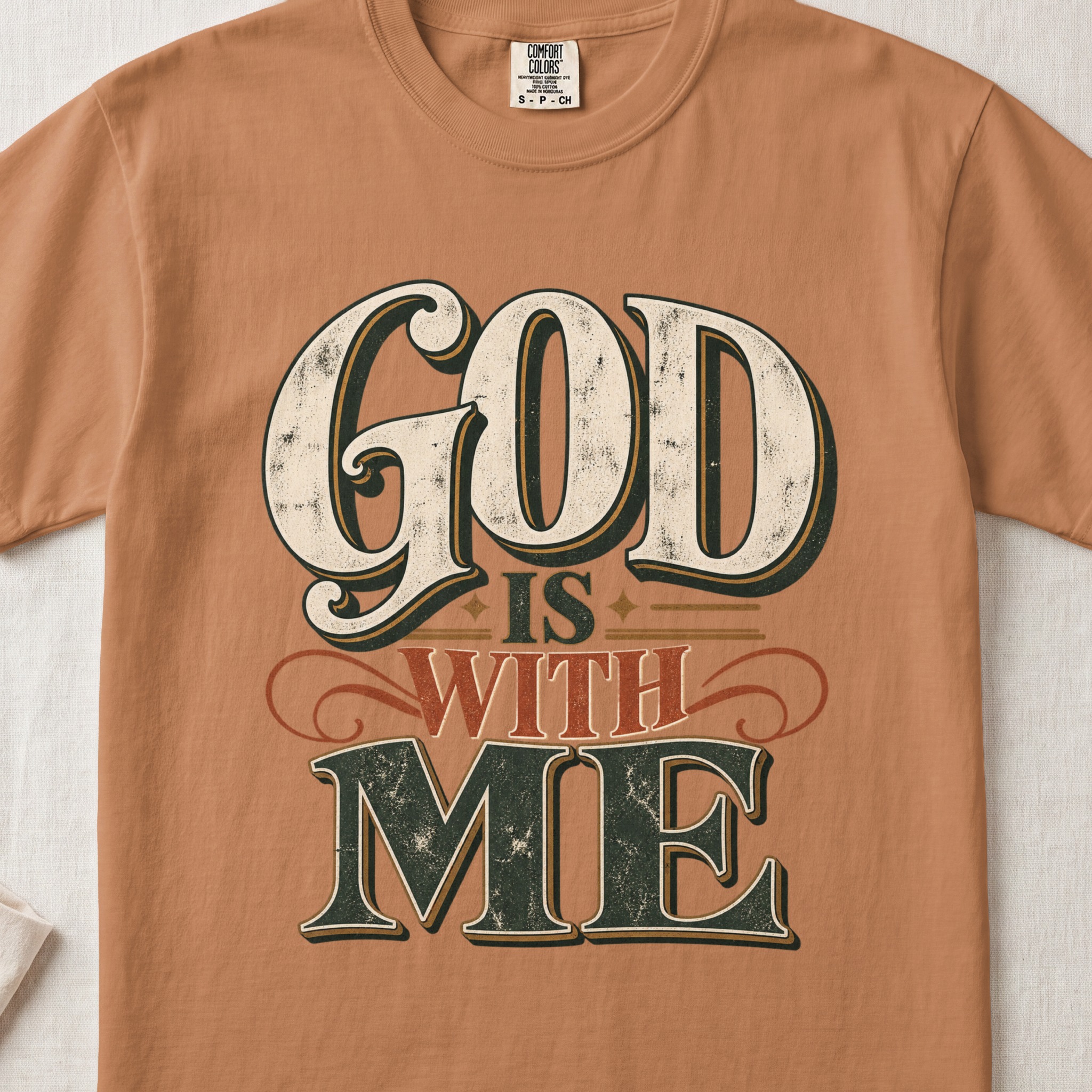 God Is With Me T-Shirt, Retro Christian Faith Shirt, Vintage Religious Graphic Tee, Western Worship Outfit, Inspirational Bible Faith Gift - View 5 God Is With Me T-Shirt, Retro Christian Faith Shirt, Vintage Religious Graphic Tee, Western Worship Outfit, Inspirational Bible Faith Gift - View 5