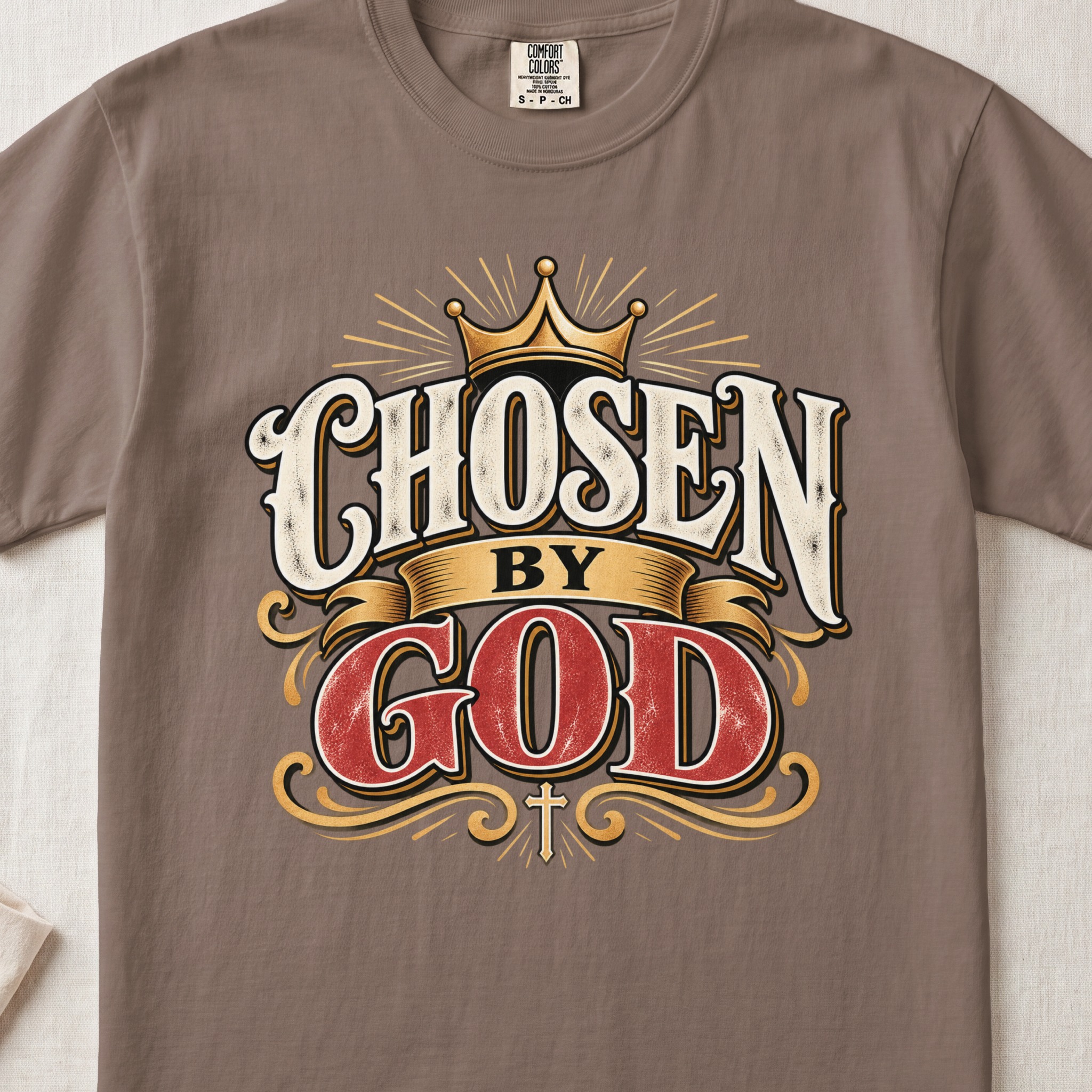 Chosen By God T-Shirt Vintage Christian Shirt Faith Graphic Tee Religious Crown Jesus Top Inspirational Worship Pastor Gift Gospel Apparel - View 4 Chosen By God T-Shirt Vintage Christian Shirt Faith Graphic Tee Religious Crown Jesus Top Inspirational Worship Pastor Gift Gospel Apparel - View 4