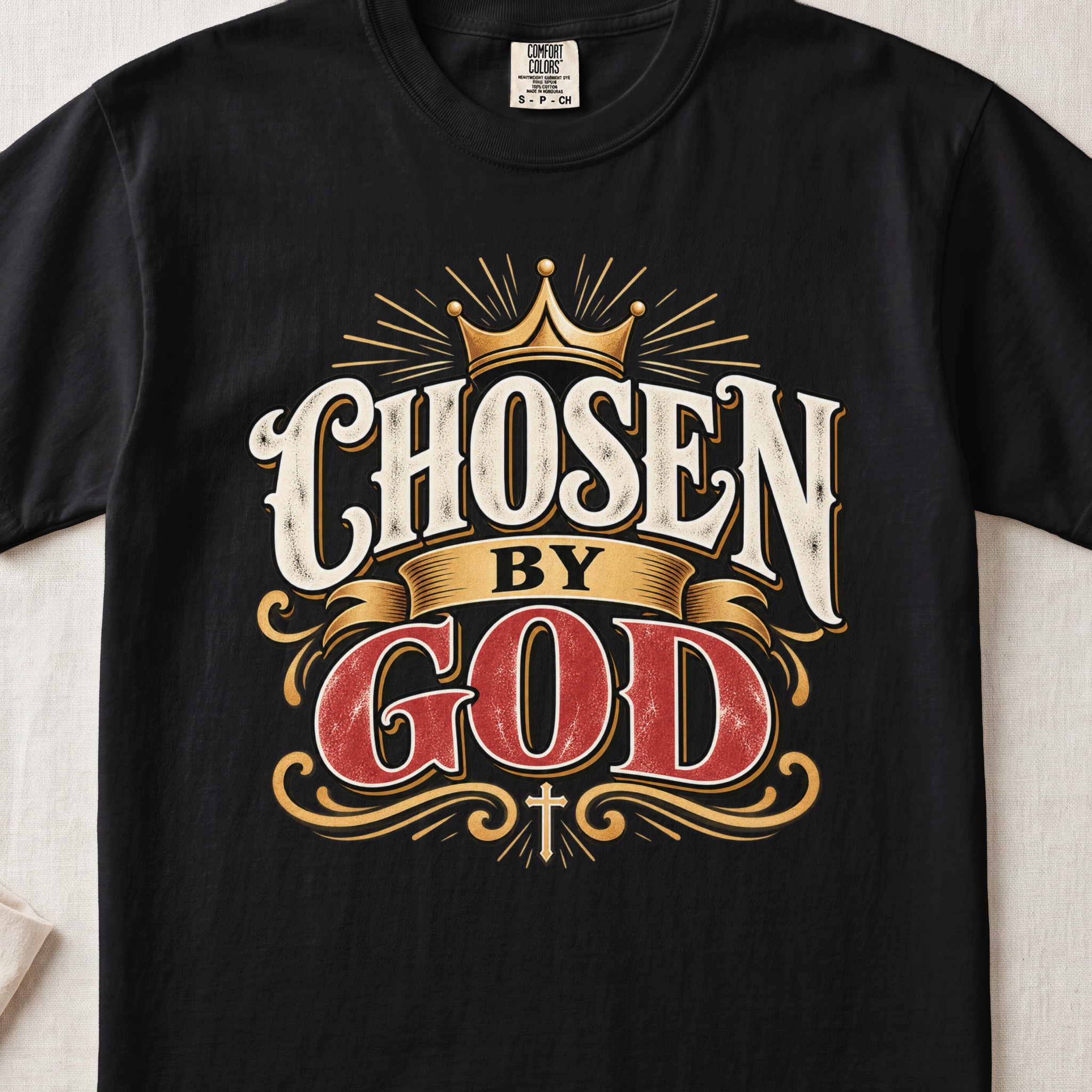 Chosen By God T-Shirt Vintage Christian Shirt Faith Graphic Tee Religious Crown Jesus Top Inspirational Worship Pastor Gift Gospel Apparel - View 2 Chosen By God T-Shirt Vintage Christian Shirt Faith Graphic Tee Religious Crown Jesus Top Inspirational Worship Pastor Gift Gospel Apparel - View 2