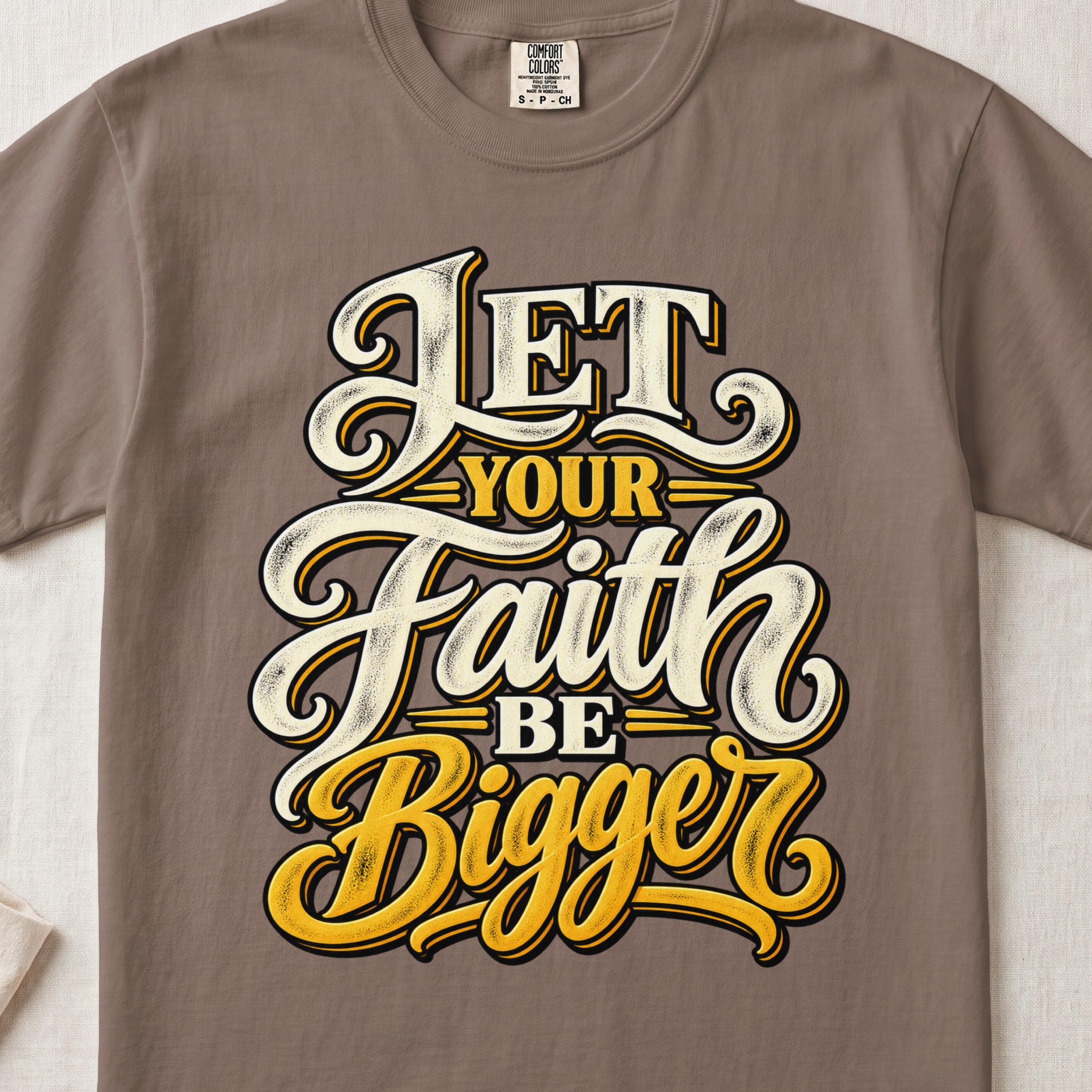 Faith Shirt Retro Christian T-Shirt Let Your Faith Be Bigger Graphic Tee Inspirational Religious Top Vintage Faith Tee Church Group Gift - View 4 Faith Shirt Retro Christian T-Shirt Let Your Faith Be Bigger Graphic Tee Inspirational Religious Top Vintage Faith Tee Church Group Gift - View 4