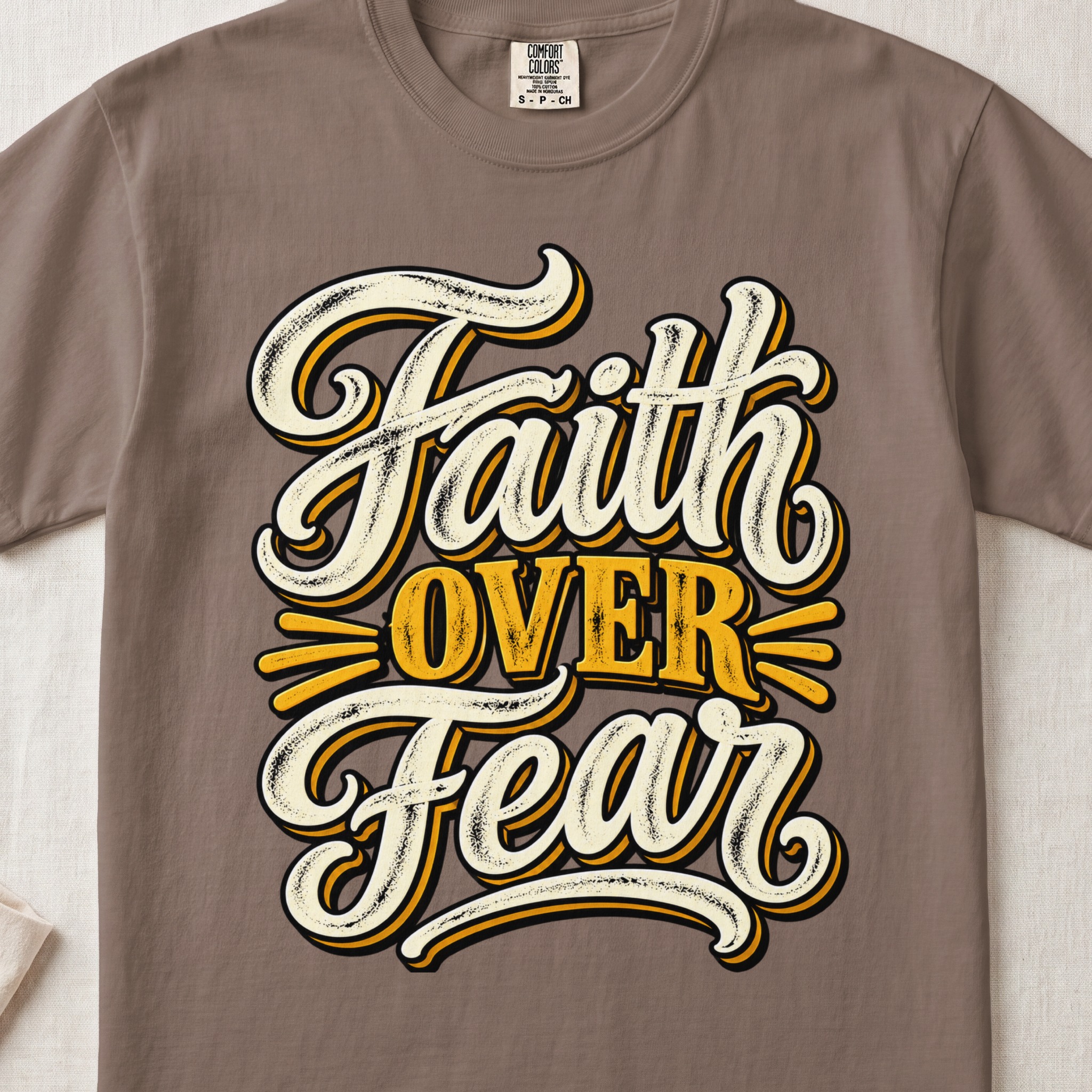Faith Over Fear T-Shirt, Retro Christian Tee, Vintage Religious Shirt, Motivational Faith Graphic Tee, Inspirational Church Gift for Her - View 4 Faith Over Fear T-Shirt, Retro Christian Tee, Vintage Religious Shirt, Motivational Faith Graphic Tee, Inspirational Church Gift for Her - View 4
