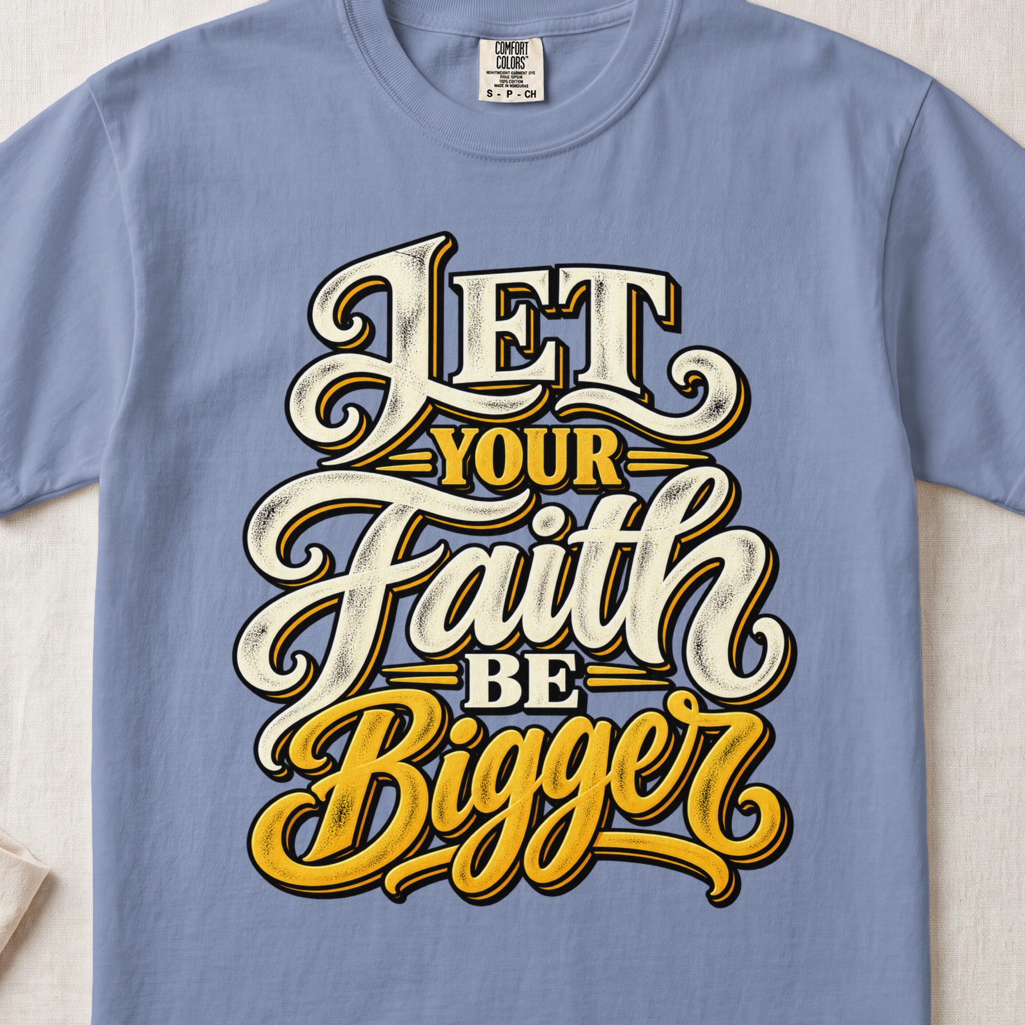 Faith Shirt Retro Christian T-Shirt Let Your Faith Be Bigger Graphic Tee Inspirational Religious Top Vintage Faith Tee Church Group Gift - View 6 Faith Shirt Retro Christian T-Shirt Let Your Faith Be Bigger Graphic Tee Inspirational Religious Top Vintage Faith Tee Church Group Gift - View 6