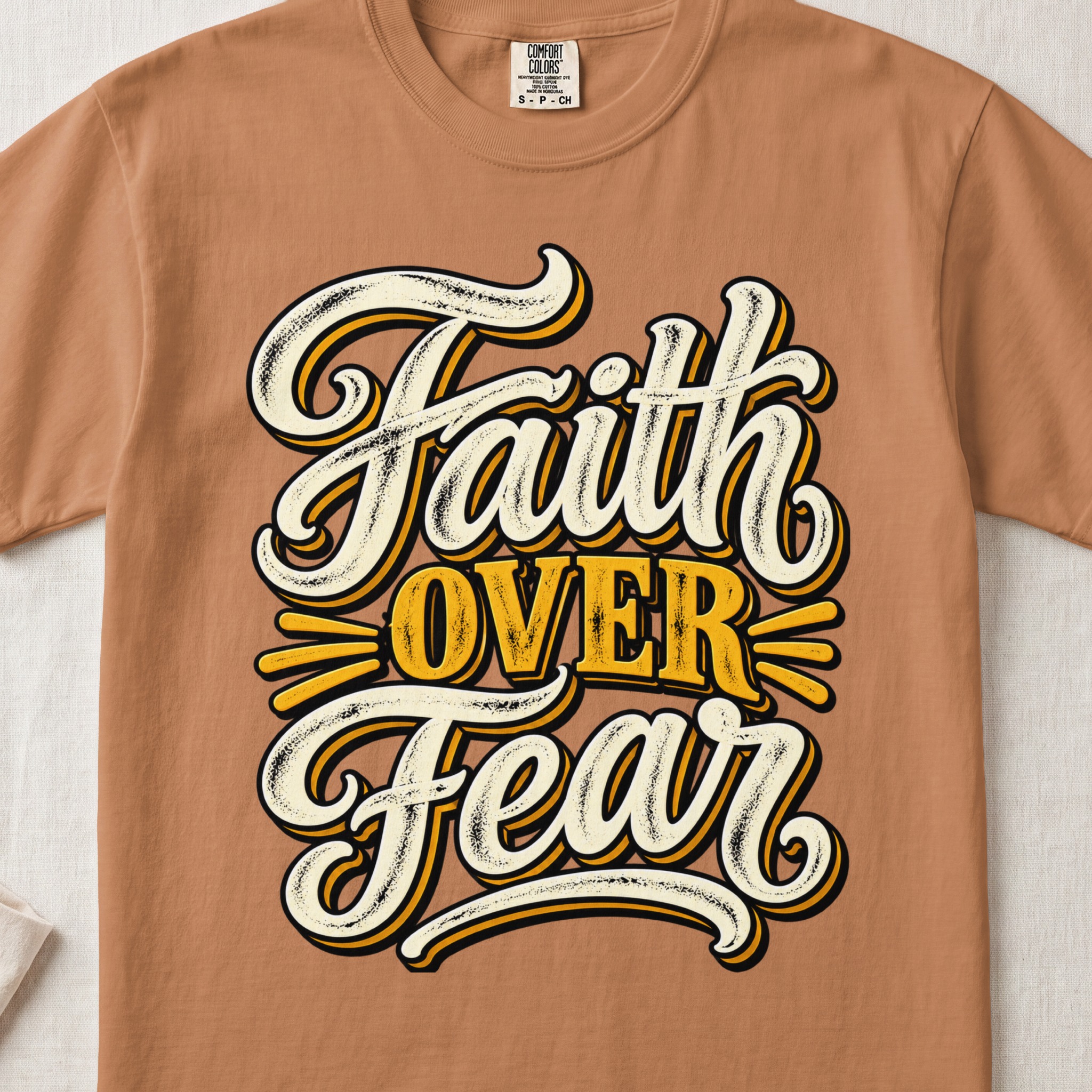 Faith Over Fear T-Shirt, Retro Christian Tee, Vintage Religious Shirt, Motivational Faith Graphic Tee, Inspirational Church Gift for Her - View 5 Faith Over Fear T-Shirt, Retro Christian Tee, Vintage Religious Shirt, Motivational Faith Graphic Tee, Inspirational Church Gift for Her - View 5