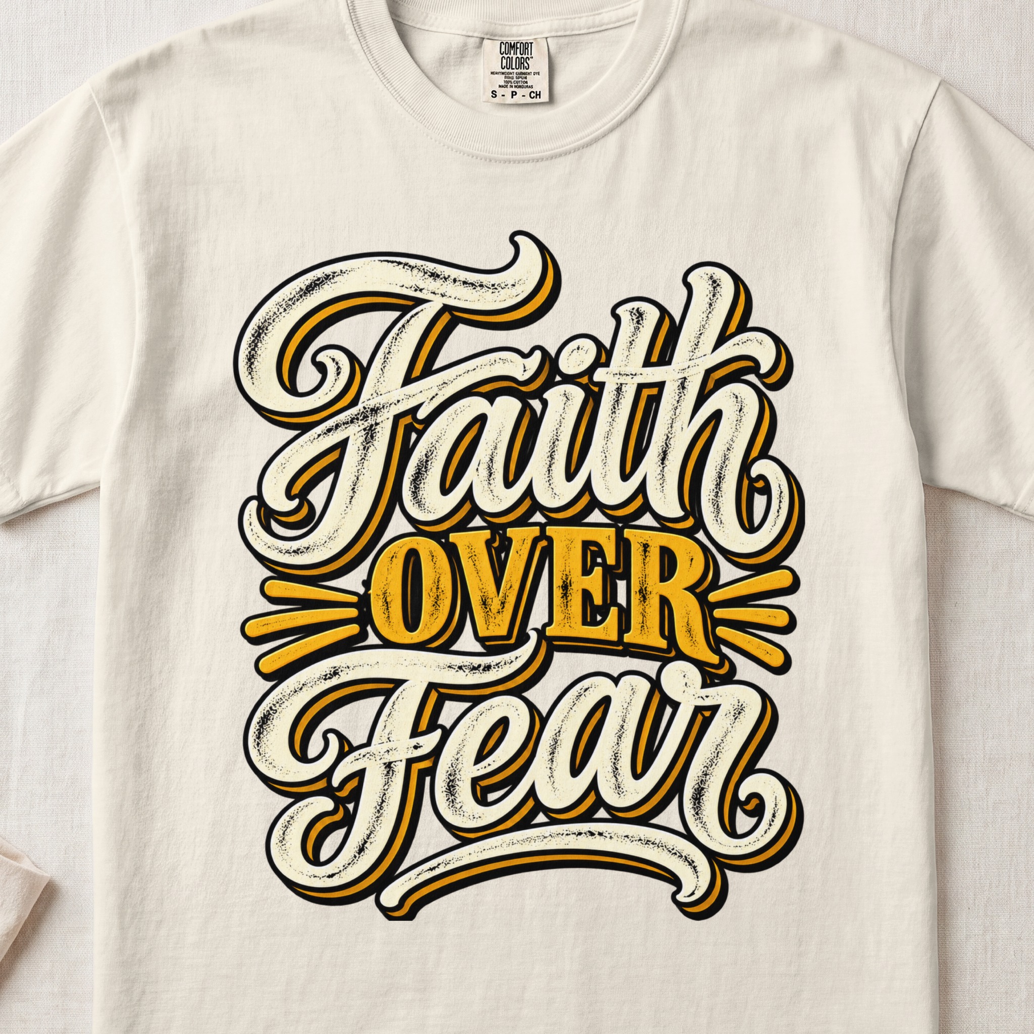 Faith Over Fear T-Shirt, Retro Christian Tee, Vintage Religious Shirt, Motivational Faith Graphic Tee, Inspirational Church Gift for Her - View 8 Faith Over Fear T-Shirt, Retro Christian Tee, Vintage Religious Shirt, Motivational Faith Graphic Tee, Inspirational Church Gift for Her - View 8