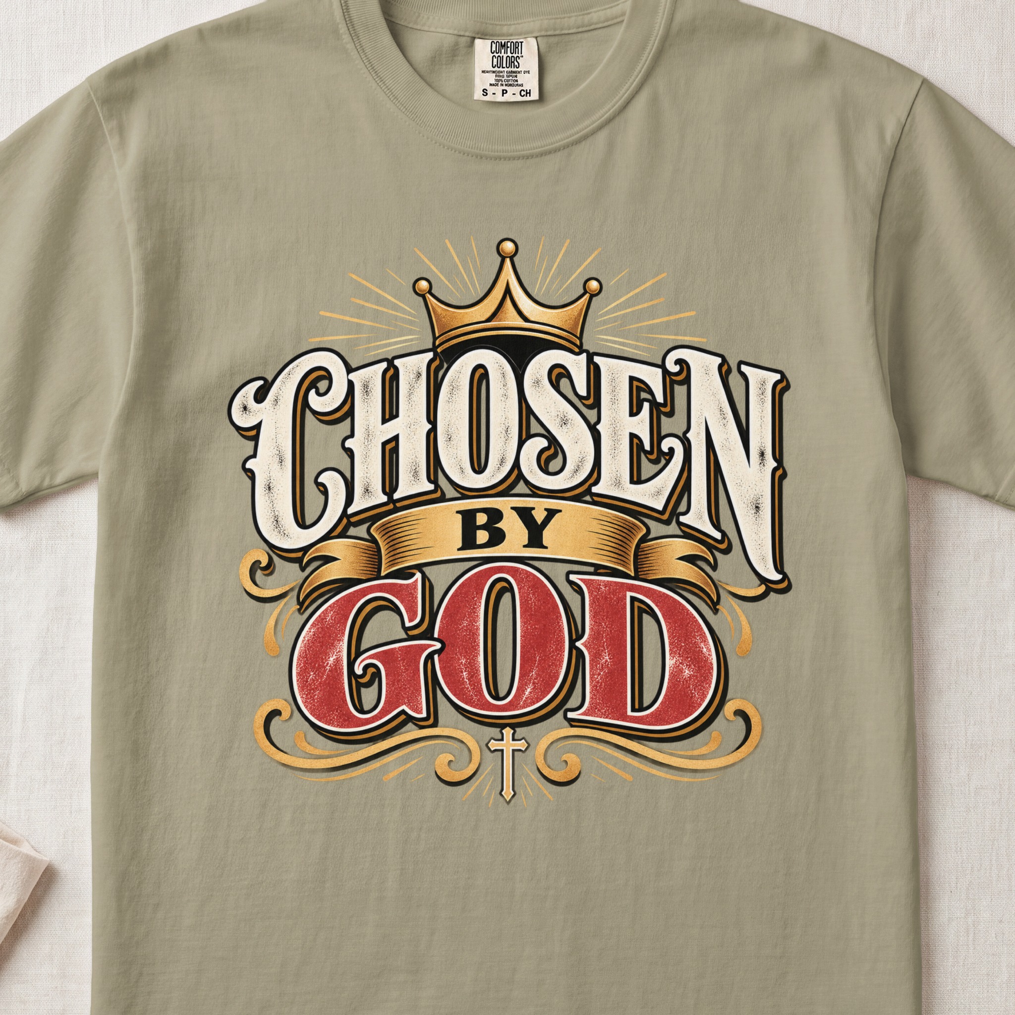 Chosen By God T-Shirt Vintage Christian Shirt Faith Graphic Tee Religious Crown Jesus Top Inspirational Worship Pastor Gift Gospel Apparel - View 7 Chosen By God T-Shirt Vintage Christian Shirt Faith Graphic Tee Religious Crown Jesus Top Inspirational Worship Pastor Gift Gospel Apparel - View 7