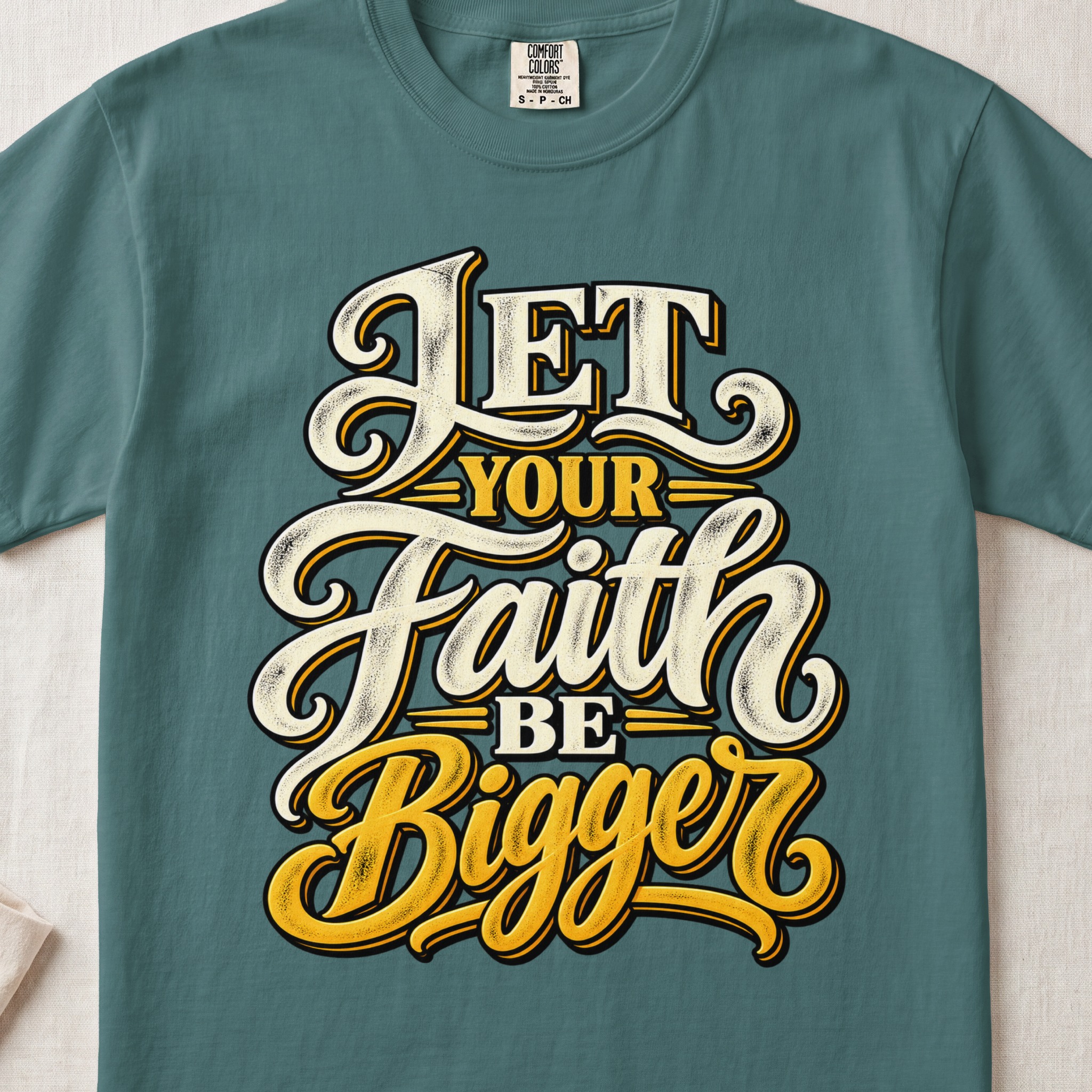 Faith Shirt Retro Christian T-Shirt Let Your Faith Be Bigger Graphic Tee Inspirational Religious Top Vintage Faith Tee Church Group Gift - View 3 Faith Shirt Retro Christian T-Shirt Let Your Faith Be Bigger Graphic Tee Inspirational Religious Top Vintage Faith Tee Church Group Gift - View 3