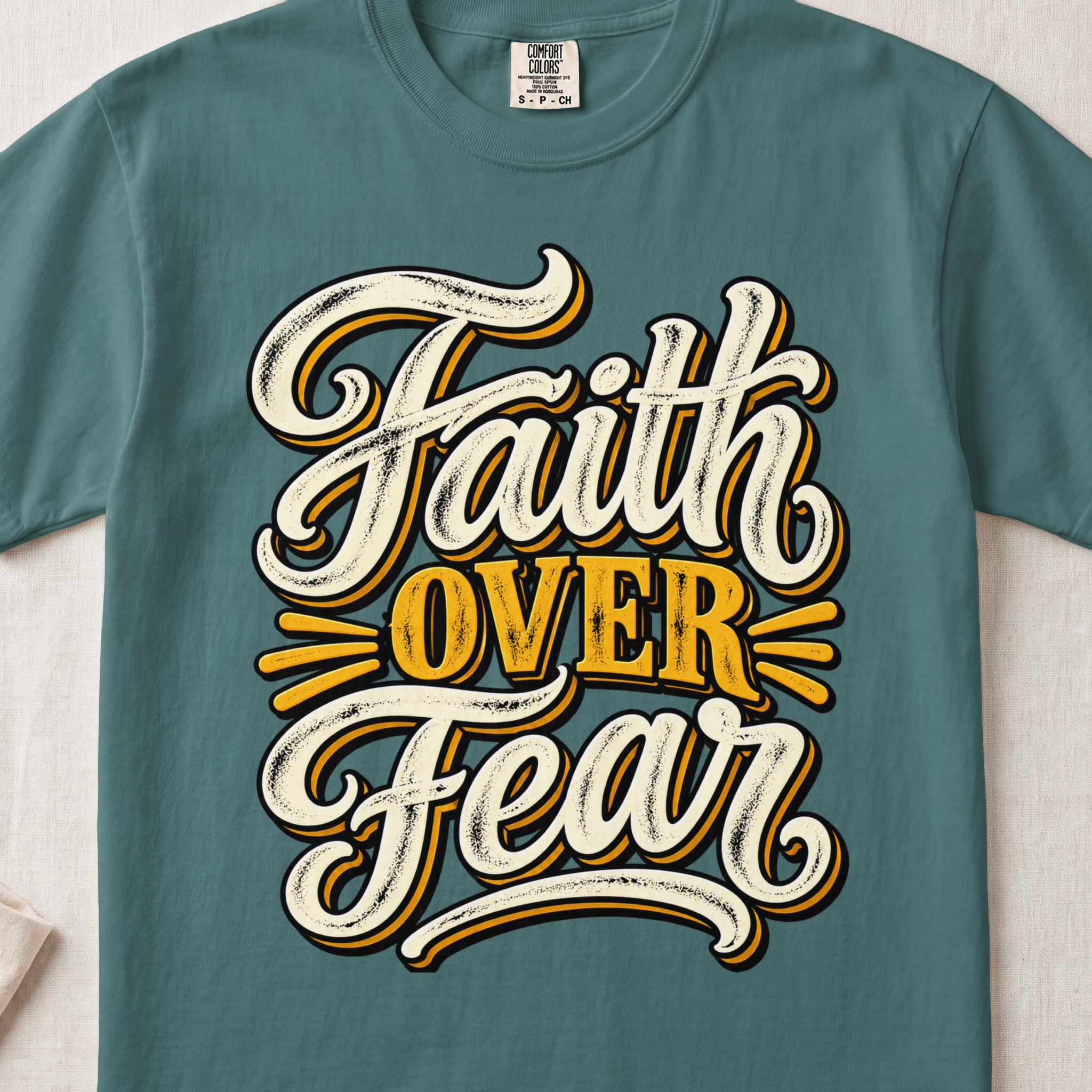 Faith Over Fear T-Shirt, Retro Christian Tee, Vintage Religious Shirt, Motivational Faith Graphic Tee, Inspirational Church Gift for Her - View 3 Faith Over Fear T-Shirt, Retro Christian Tee, Vintage Religious Shirt, Motivational Faith Graphic Tee, Inspirational Church Gift for Her - View 3