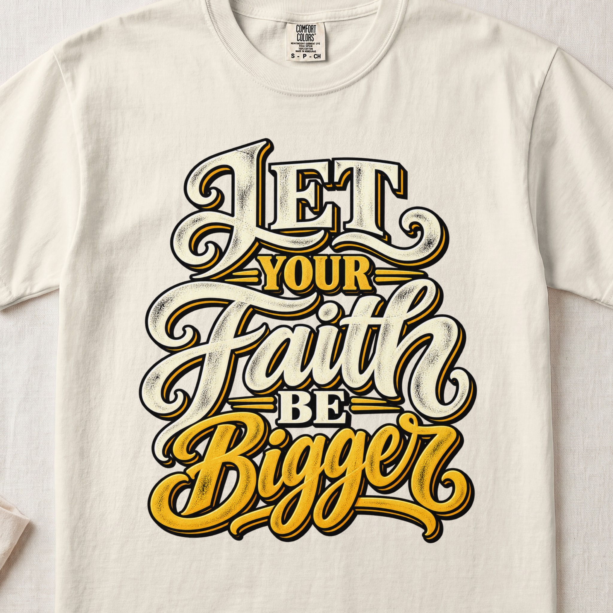 Faith Shirt Retro Christian T-Shirt Let Your Faith Be Bigger Graphic Tee Inspirational Religious Top Vintage Faith Tee Church Group Gift - View 8 Faith Shirt Retro Christian T-Shirt Let Your Faith Be Bigger Graphic Tee Inspirational Religious Top Vintage Faith Tee Church Group Gift - View 8